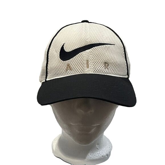 Vintage Nike Air White Mesh Stripe Hat 90s Red Tag